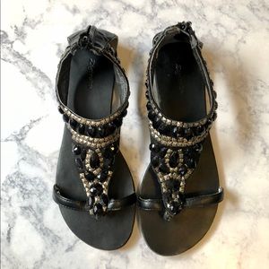 Studded black flat Sandels